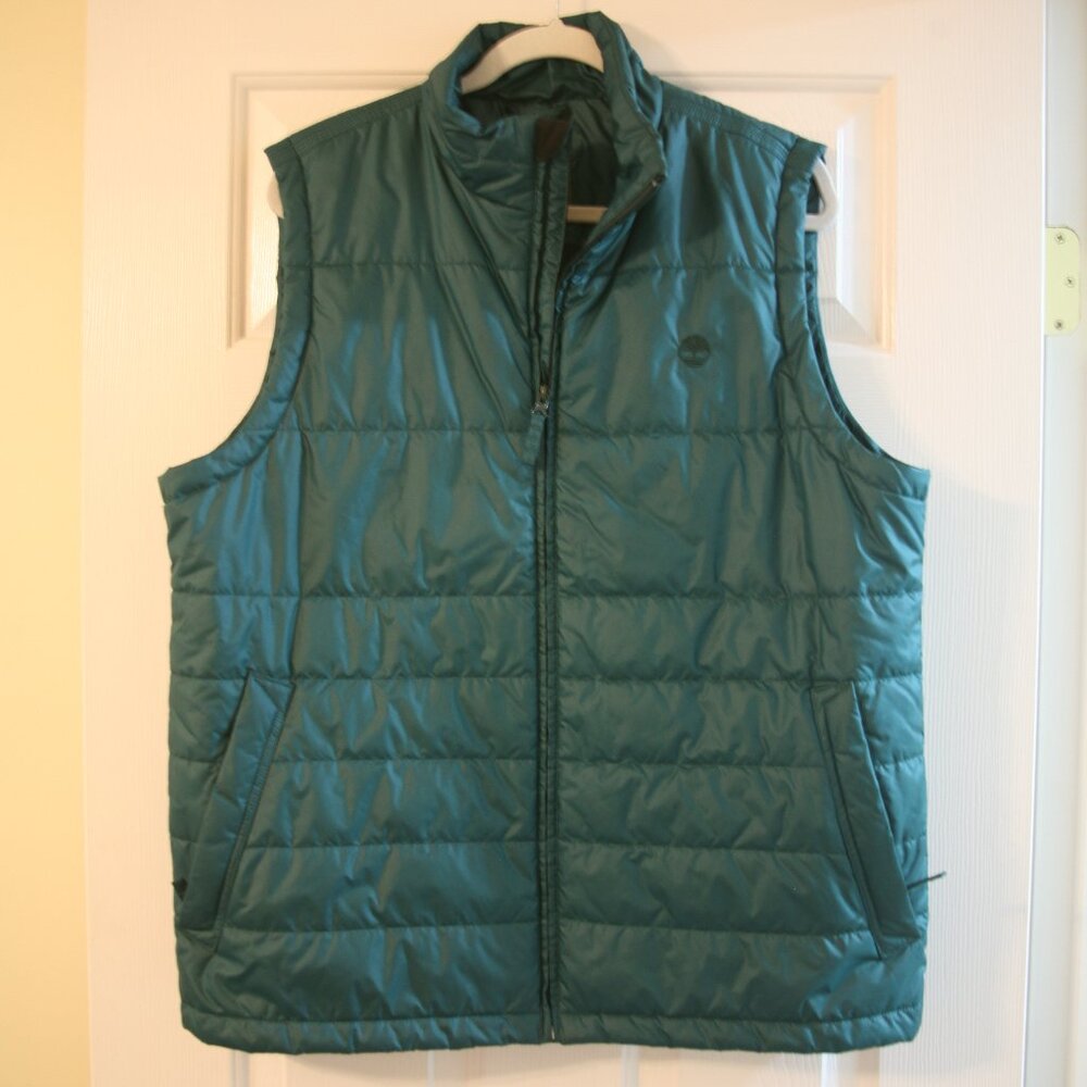 Timberland Men's Puffer Vest Jacket, Size Large, Green